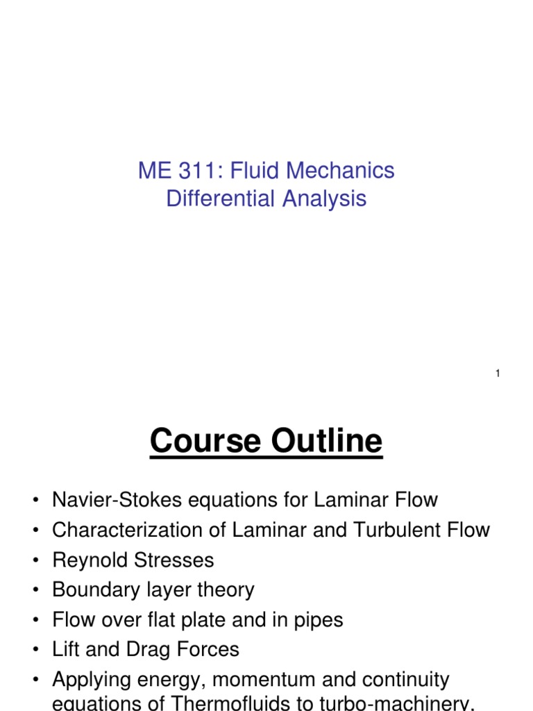 Fluid Mechanics Course Overview | PDF | Navier–Stokes Equations | Vortices