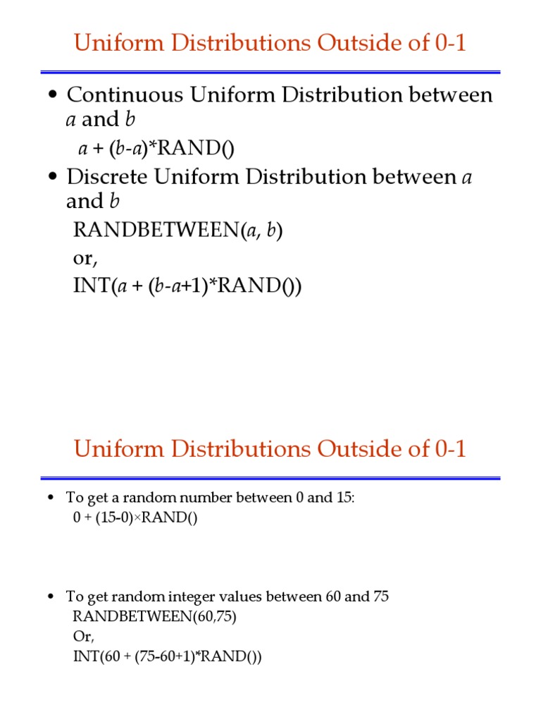 Generating Uniform and Other Distributions | PDF | Teaching Methods ...