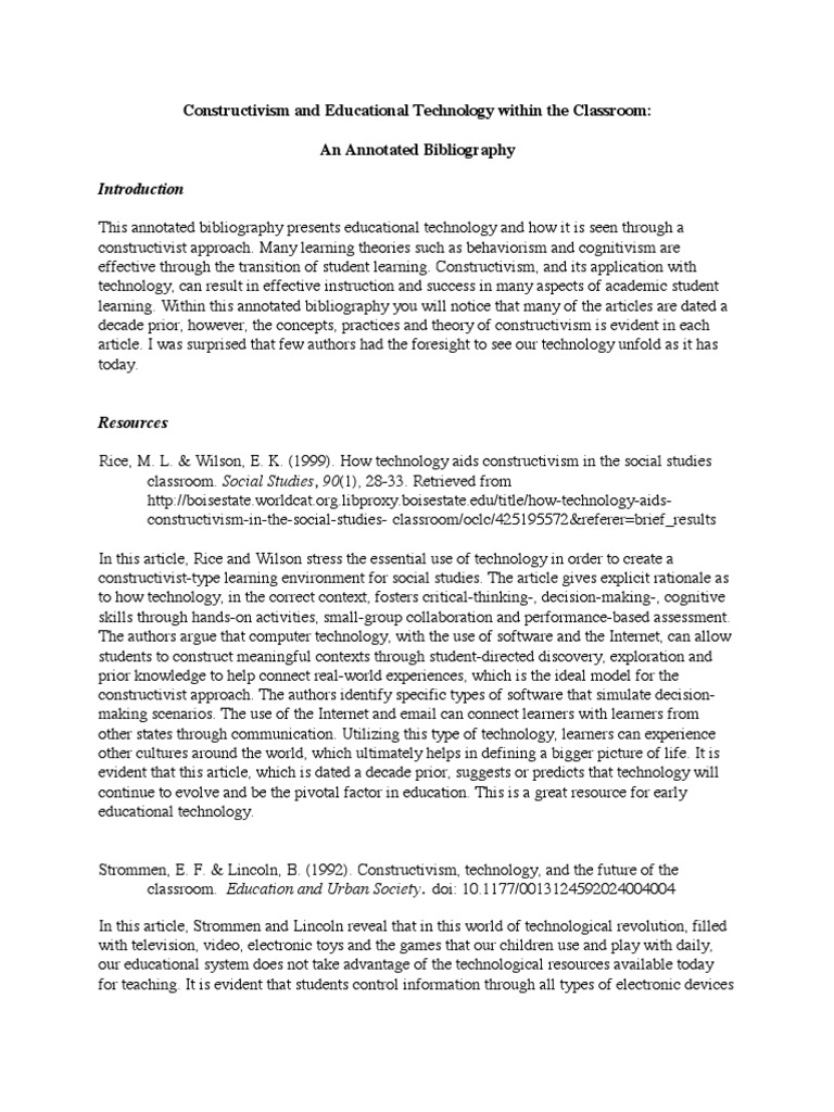 Annotated bibliography example apa image