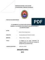 Regimen de Los Pagos Adelantados Del Impuesto General A Las Ventas Por Concepto de Percepciones A Las Importaciones