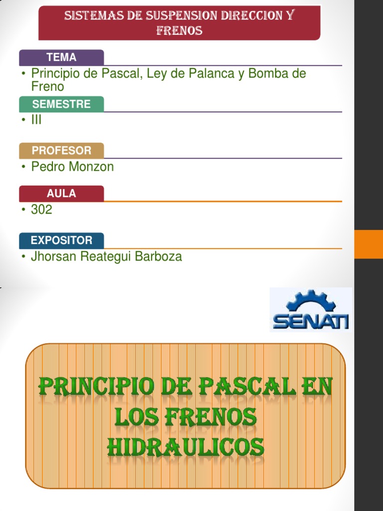 1 Principios Pascal Aplicado en Freno | PDF | Bomba | Presión