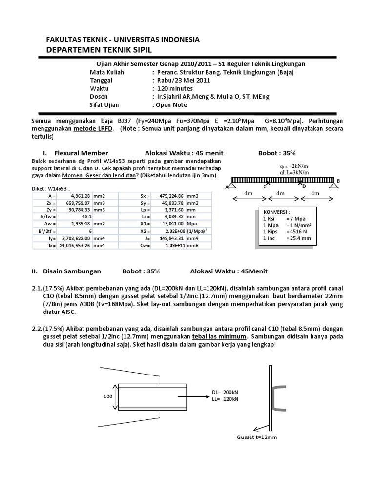 Kumpulan Soal Soal Baja