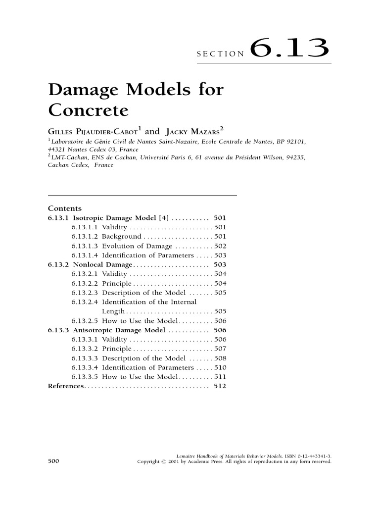 Handbook Damage Models For Concrete | PDF | Plasticity (Physics ...