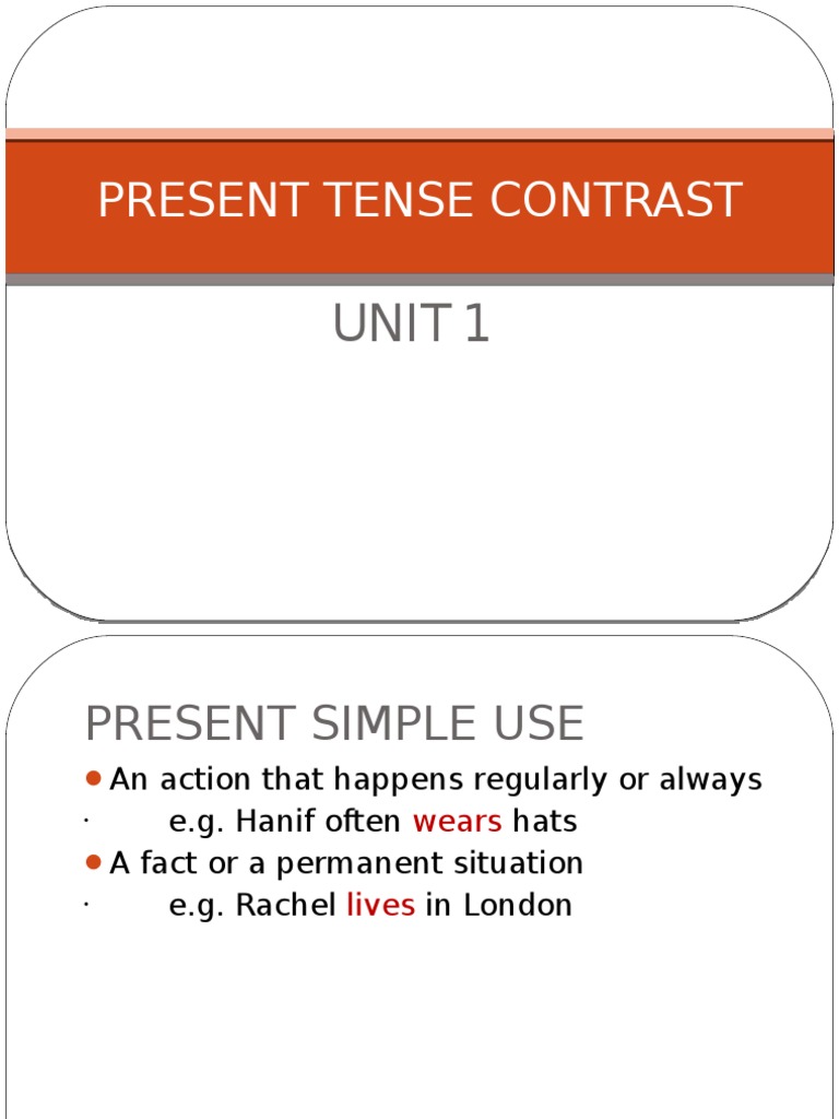 Unit 1-Present Tense Contrast  Languages  Syntactic 