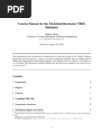 Concise Manual For The Modelsim/Questasim VHDL Simulator