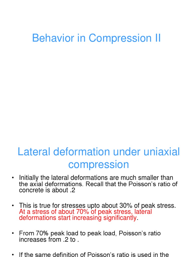 Lateral Deformation in Concrete Compression | PDF | Deformation ...