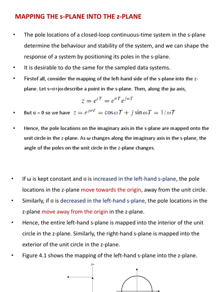 s-Plane to z-Plane Mapping Explained | PDF | Mathematical Analysis ...