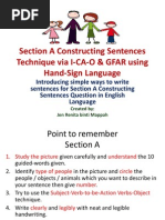 Section A Constructing Sentences Technique Via I-CA-O & GFAR Using Hand-Sign Language