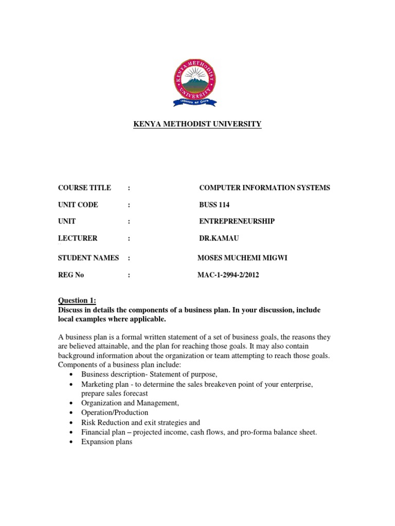 Kenya Methodist University PDF Partnership Sole Proprietorship