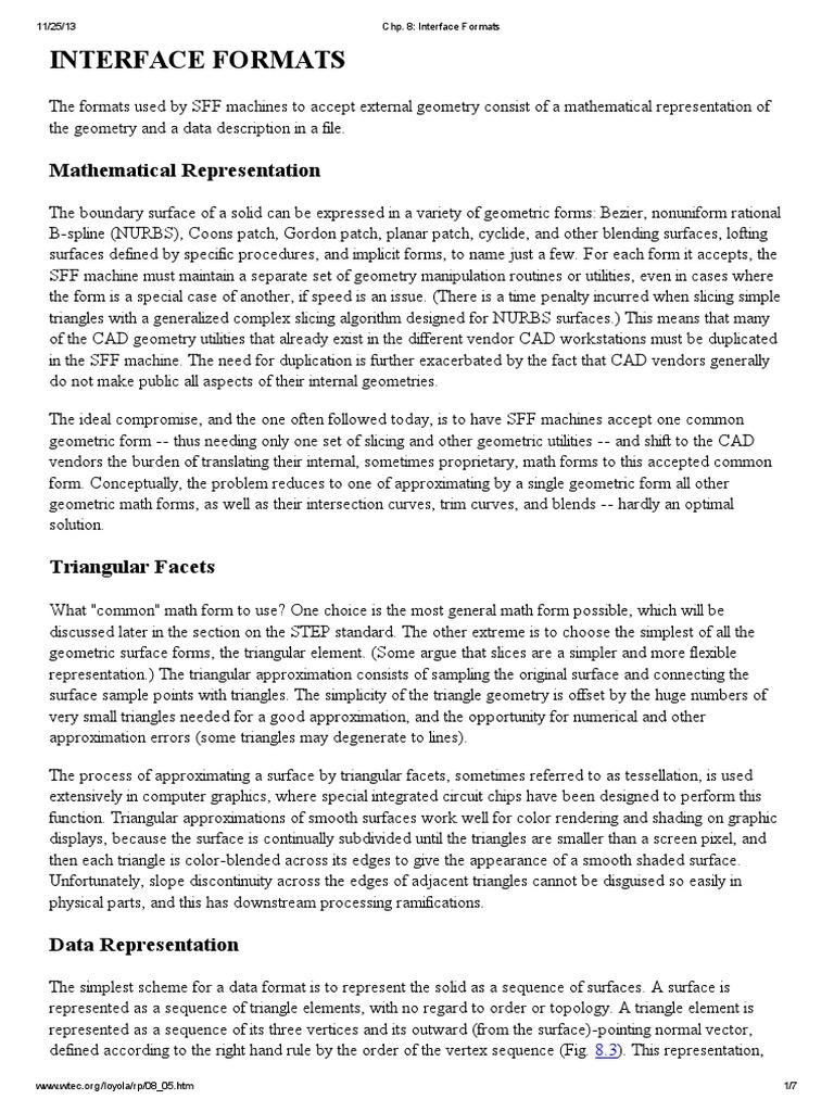 Interface Formats: Mathematical Representation | PDF | Computer Aided ...