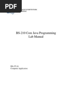 BS-210 Core Java Programming Lab Manual: C T Group of Institutions Jalandhar