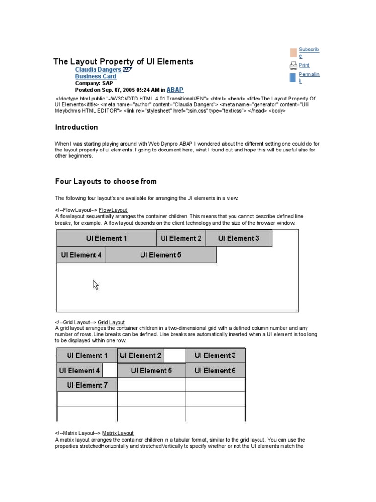 UI Layouts in Web Dynpro ABAP | PDF | Web Standards | World Wide Web ...