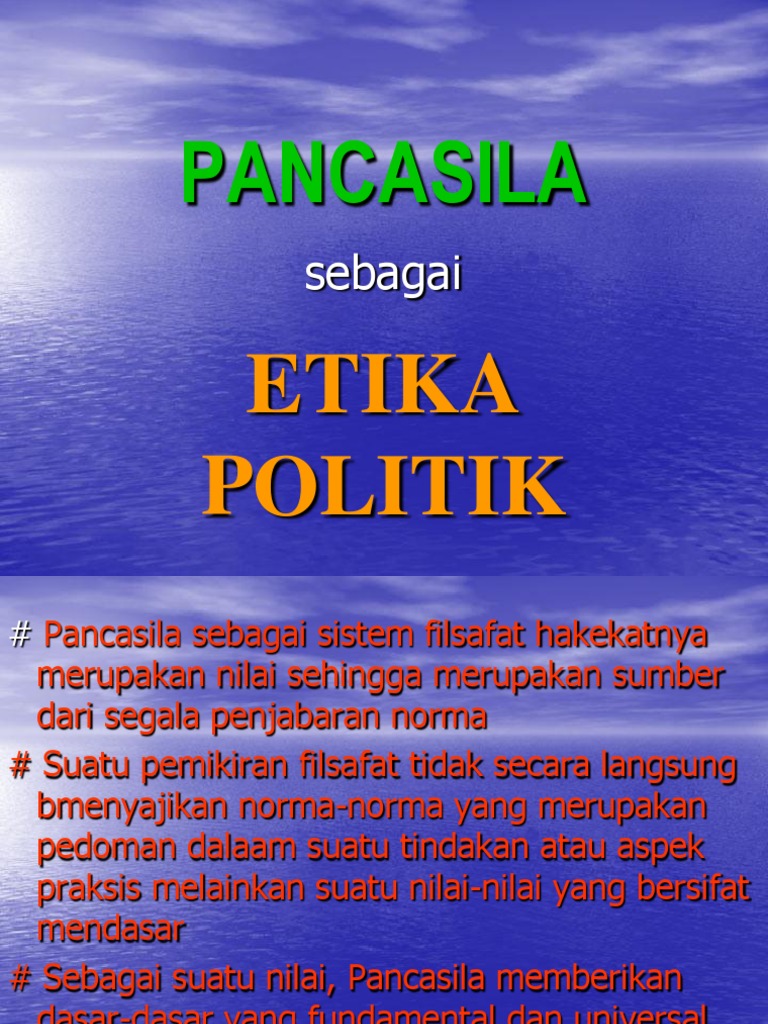 PANCASILA Etika Politik