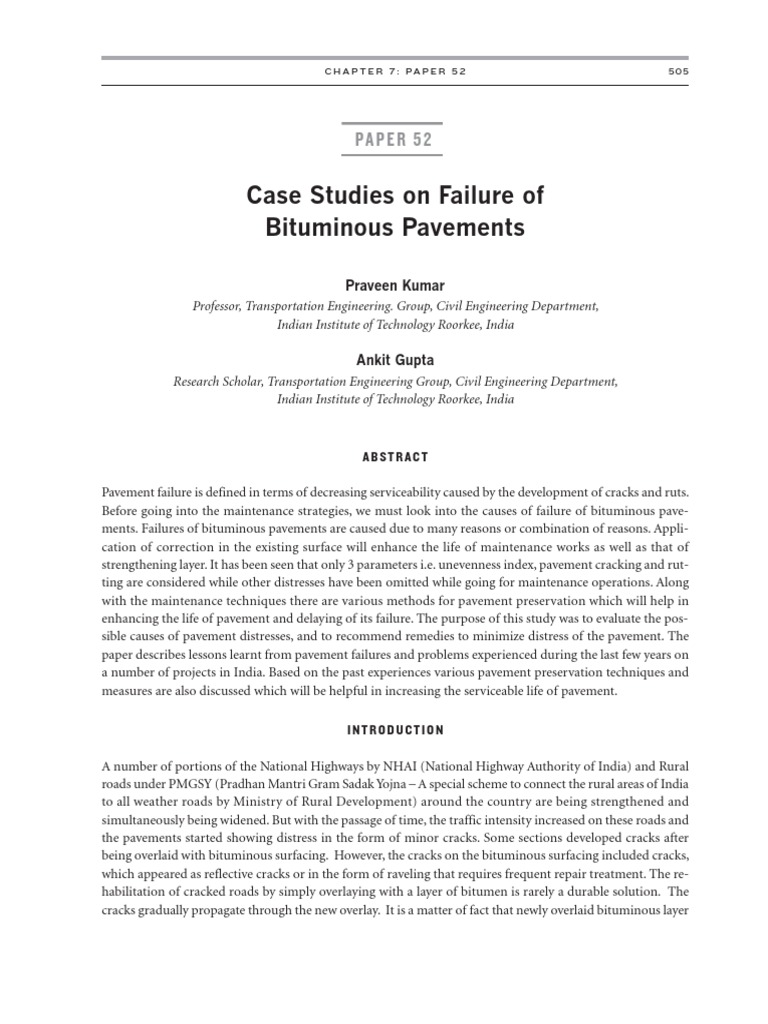 Global Case Studies on Bituminous Failures | PDF | Road Surface | Asphalt