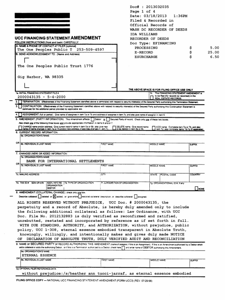 UCC DOC #2013032035 Eternal Essence Filing | PDF