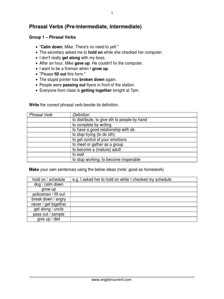 EC Phrasal Verbs Intermediate Lesson | PDF | Leisure