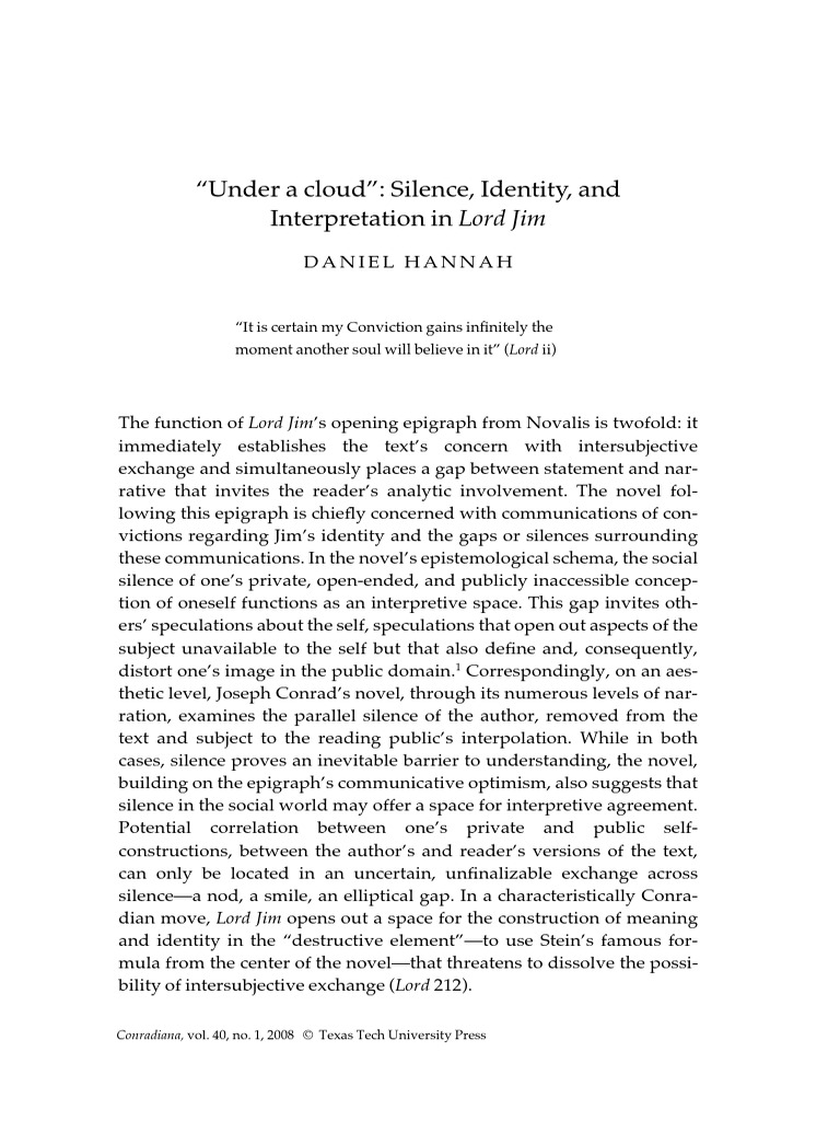 Lord Jim Interpretation PDF Joseph Conrad Lord Jim