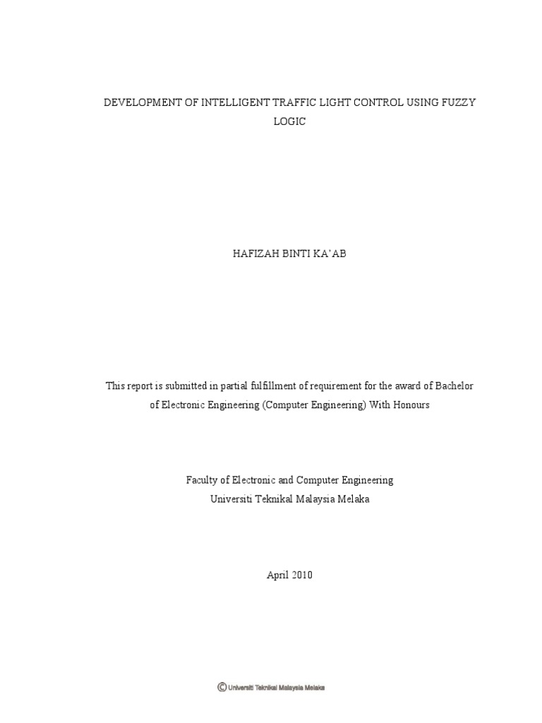 Intelligent Traffic Control Design | PDF | Fuzzy Logic | Logic