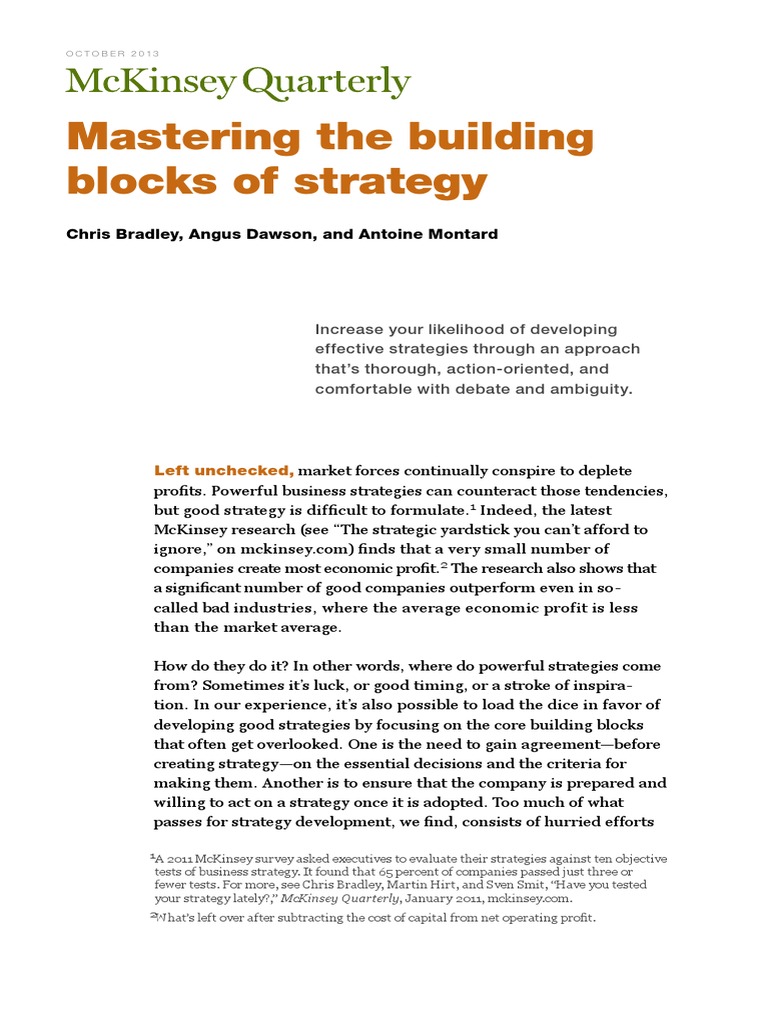Mastering The Building Blocks of Strategy | PDF | Strategic Management ...