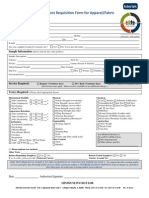 USA Textiles Test Requistion Form For Apparel Fabric INTER COMPANY