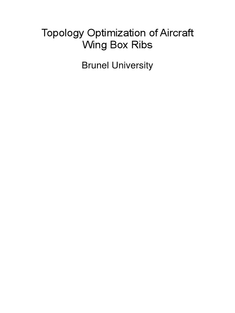 Topology Optimization of Aircraft Wing Box Ribs | PDF