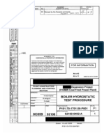 Boiler Hydrostatic Test Procedure