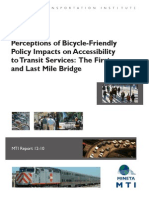 PERCEPTIONS OF BICYCLE-FRIENDLY POLICY IMPACTS
ON ACCESSIBILITY TO TRANSIT SERVICES:
THE FIRST AND LAST MILE BRIDGE