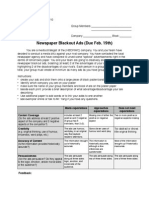 Newspaper Blackout Rubric Filled