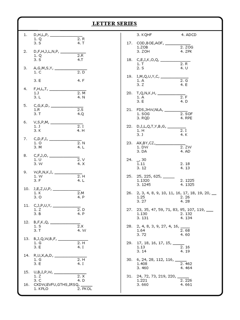 Letter Series | PDF