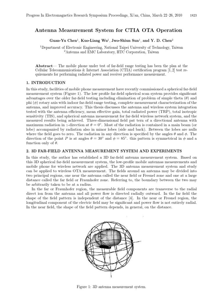Antenna Measurement System For CTIA OTA Operation | PDF | Antenna ...