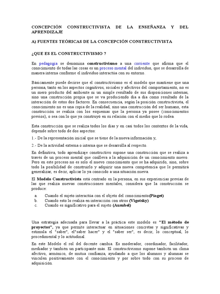 Enfoque Constructivista en Educación | PDF | Constructivismo (filosofía ...