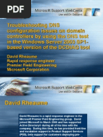 Troubleshooting DNS Using DCDIAG