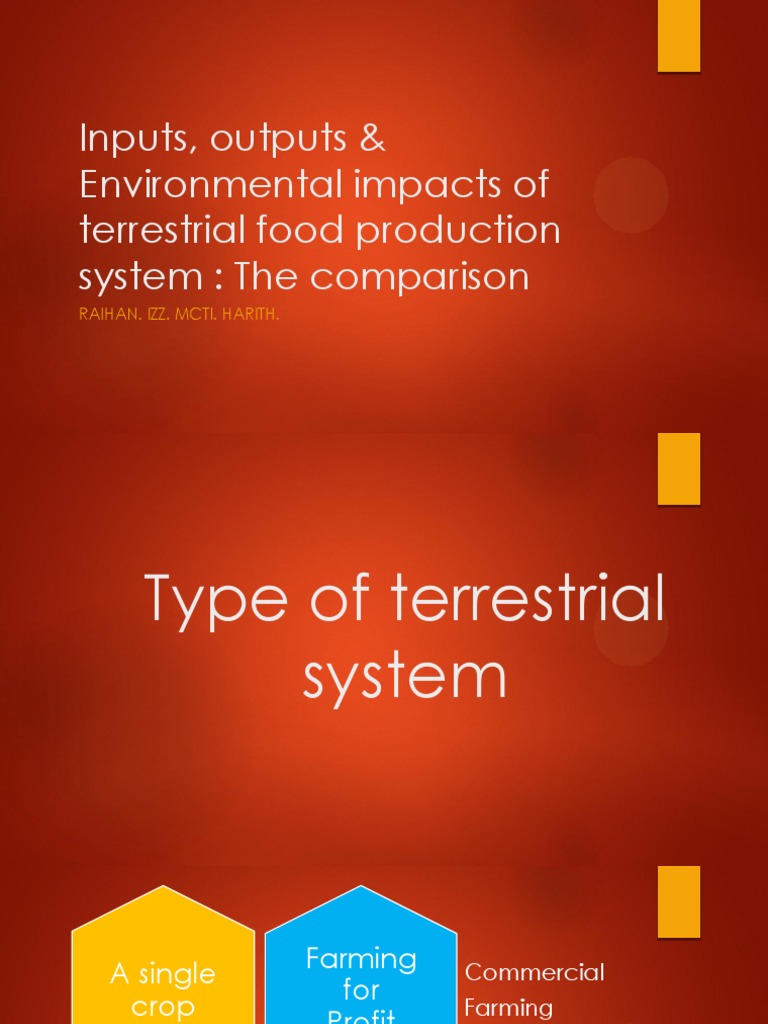 Inputs, Outputs & Environmental Impacts of Terrestrial | PDF ...