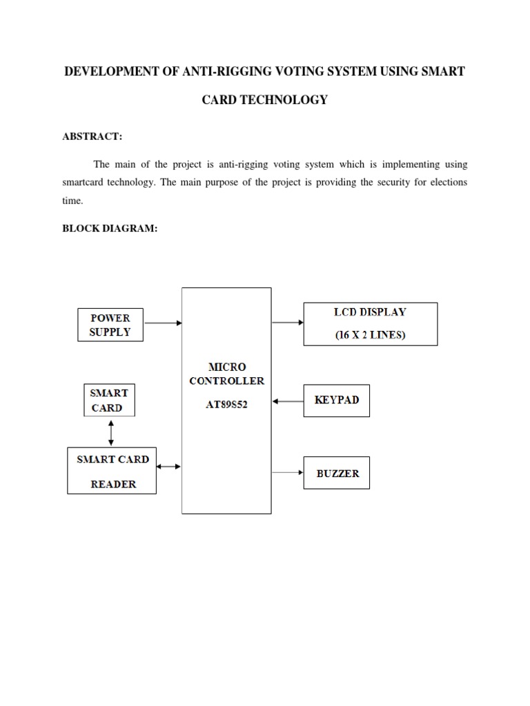 Anti-Rigging Voting System with Smart Cards | PDF | Technology ...