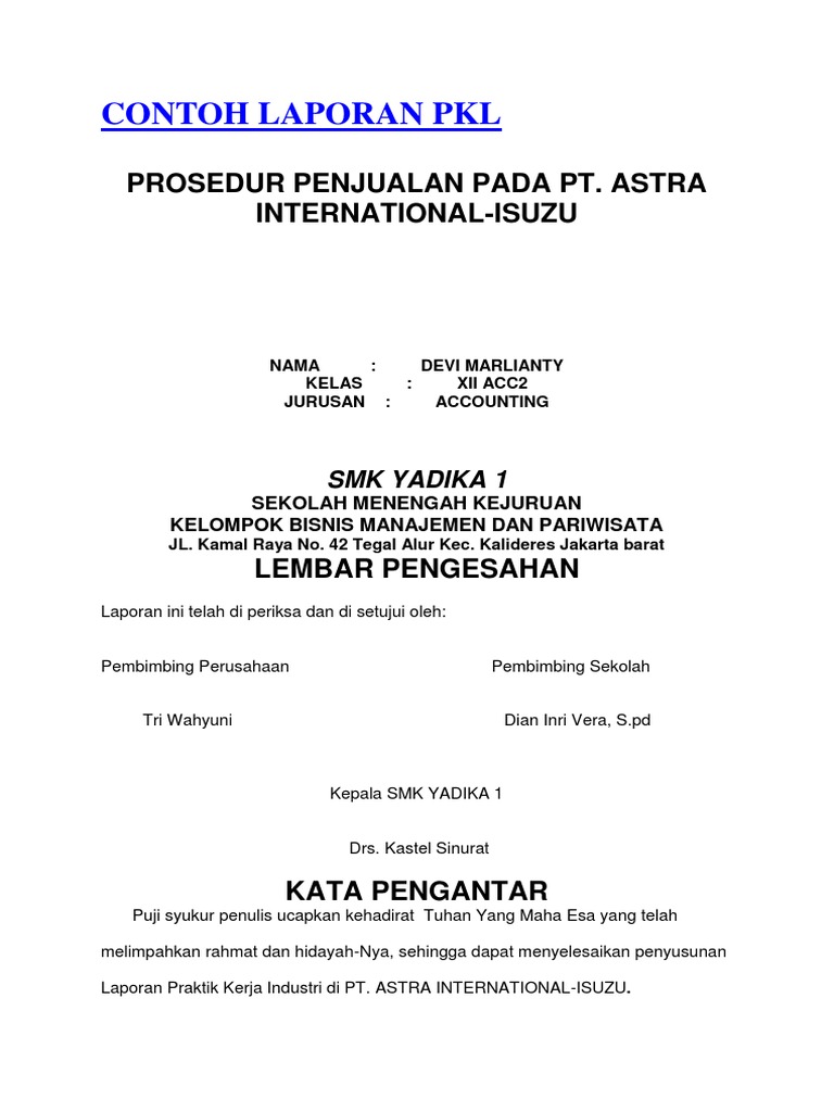 Contoh Laporan Pkl Perpustakaan - Laporan 7