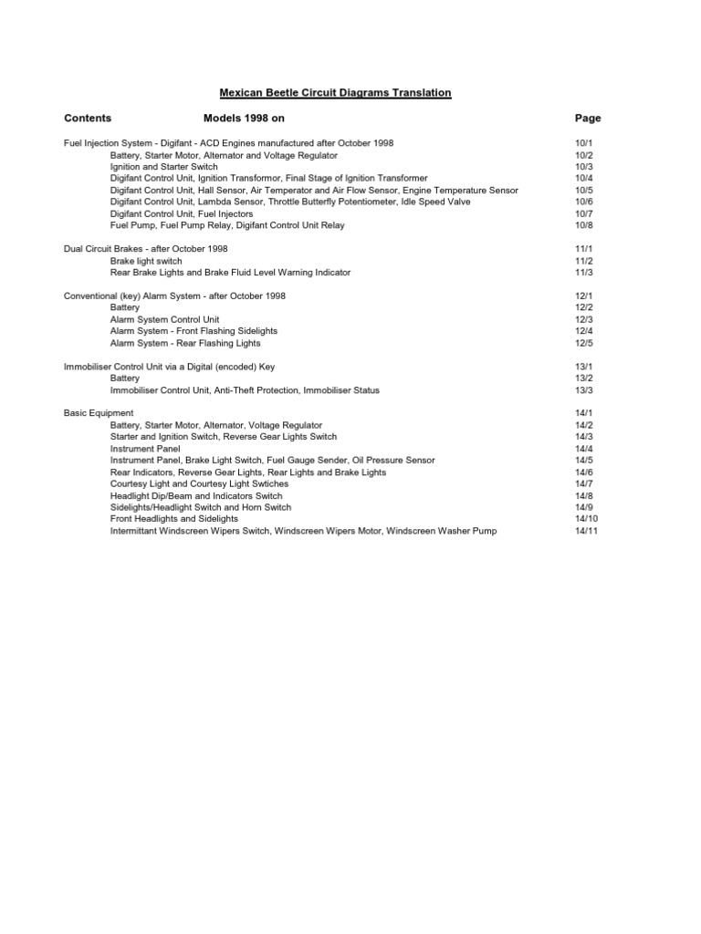 VW Beetle Wiring Diagrams Overview PDF