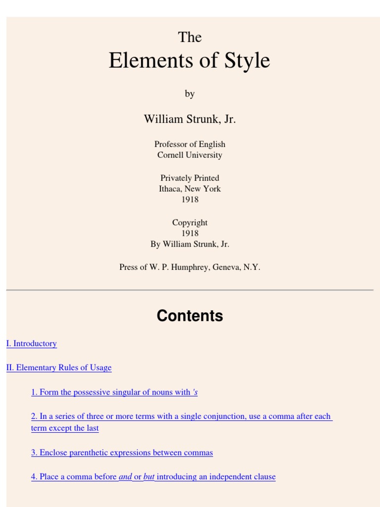 William Strunk JR., E.B. White The Elements of Style, Fourth Edition