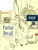 Arvind Krishna Mehrotra Partial Recall Essays on Literature and Literary History 0