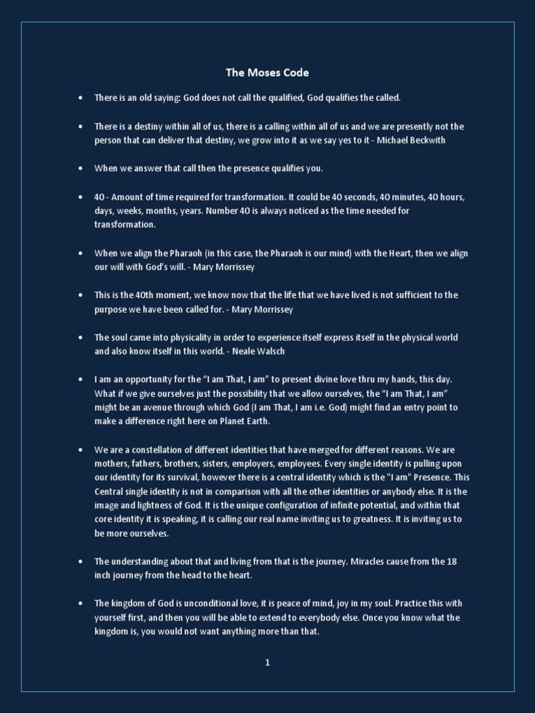 The Moses Code | PDF | Soul | God