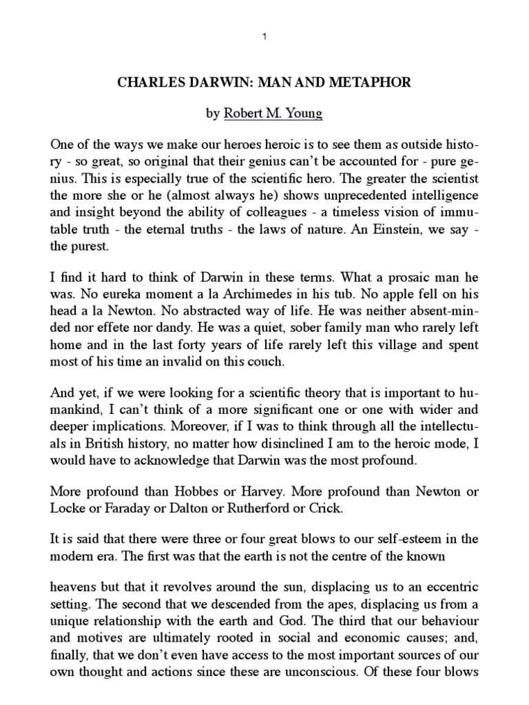 Charles Darwins Use Of Metaphor In Literature