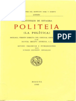 AristÃ³teles de Estagira Politeia La polÃ­tica    1989