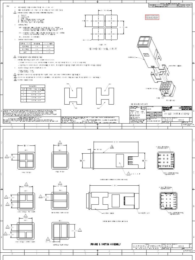 Korry 389 Switch Assembly Dimensions | PDF | Electrical Connector ...