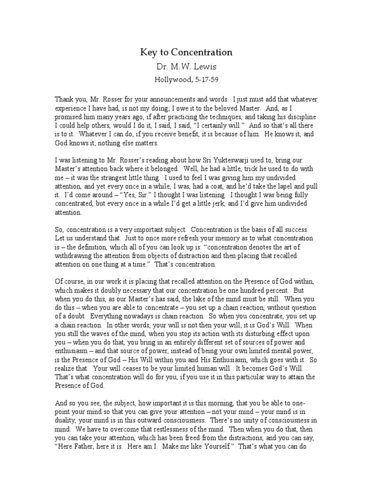 The Power of Concentration | PDF