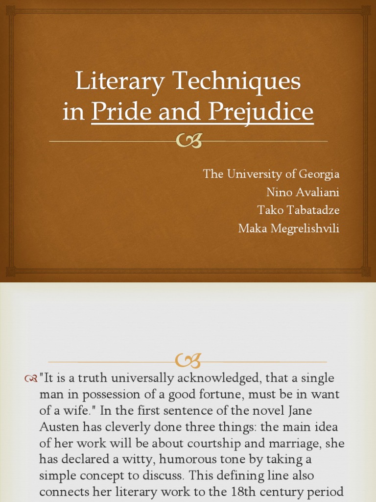 Literary Techniques In Pride And Prejudice PDF Pride And Prejudice Mr Darcy