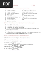 PRESENT PERFECT EXERCISES                                       3º ESO
