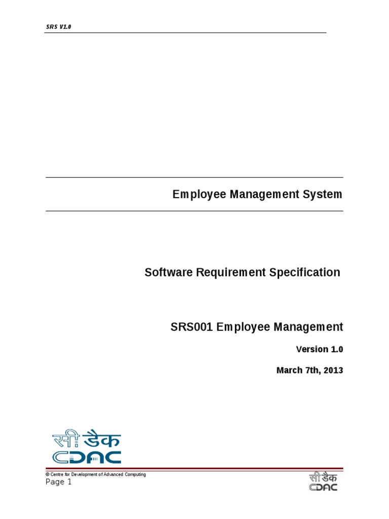 Software Requirement Specification For An Apllication | PDF