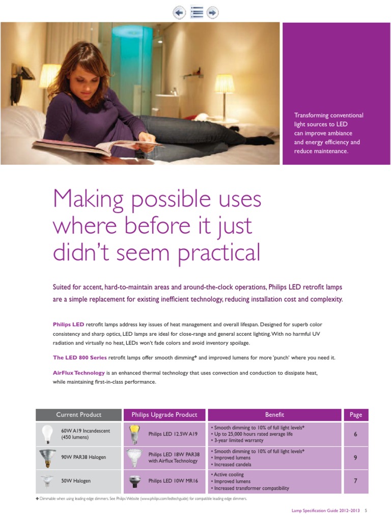 Philips LED Retrofit Lamp Guide | PDF | Light Emitting Diode | Lighting
