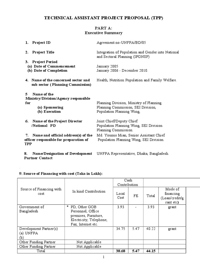 Technical Assistant Project Proposal (TPP) : Part A: Executive Summary ...