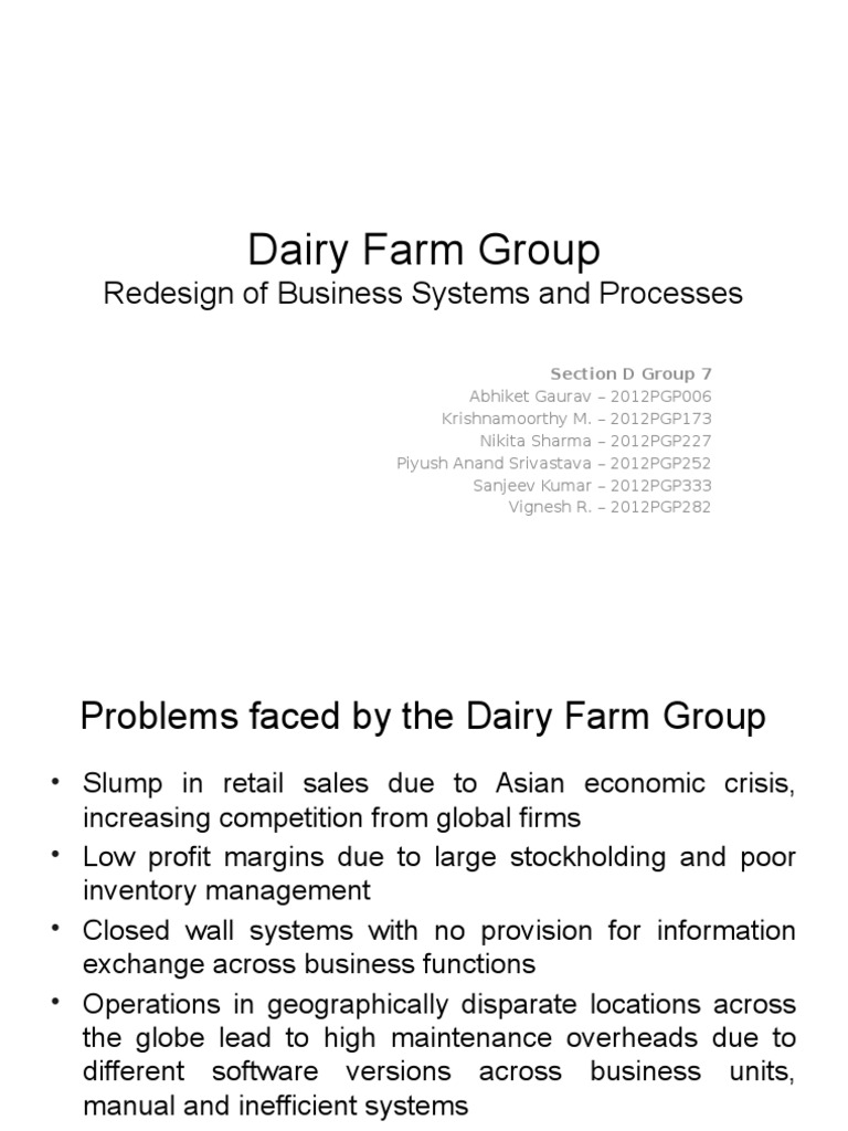 Dairy Farm Group Case Study PDF