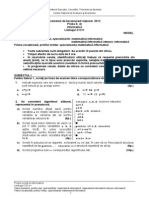 Modele de Subiecte Bacalaureat 2013 Proba E Informatica Specializarea Matematica Informatica CCplusplus